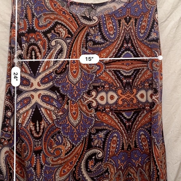 Women’s Peck & Peck L Purple Paisley 2 piece tank top w/ kimono style cover - Picture 12 of 12